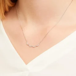 585er Weißgold-Collier 9 Diamanten 0,027 ct. DN0053