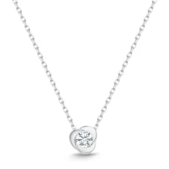 585er Weißgold-Collier Blume Diamant DN0049