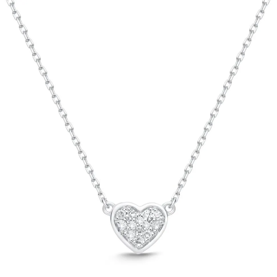 585er Weißgold-Collier Herz 13 Diamanten DN0048