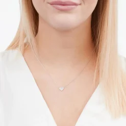 585er Weißgold-Collier Herz 13 Diamanten DN0048