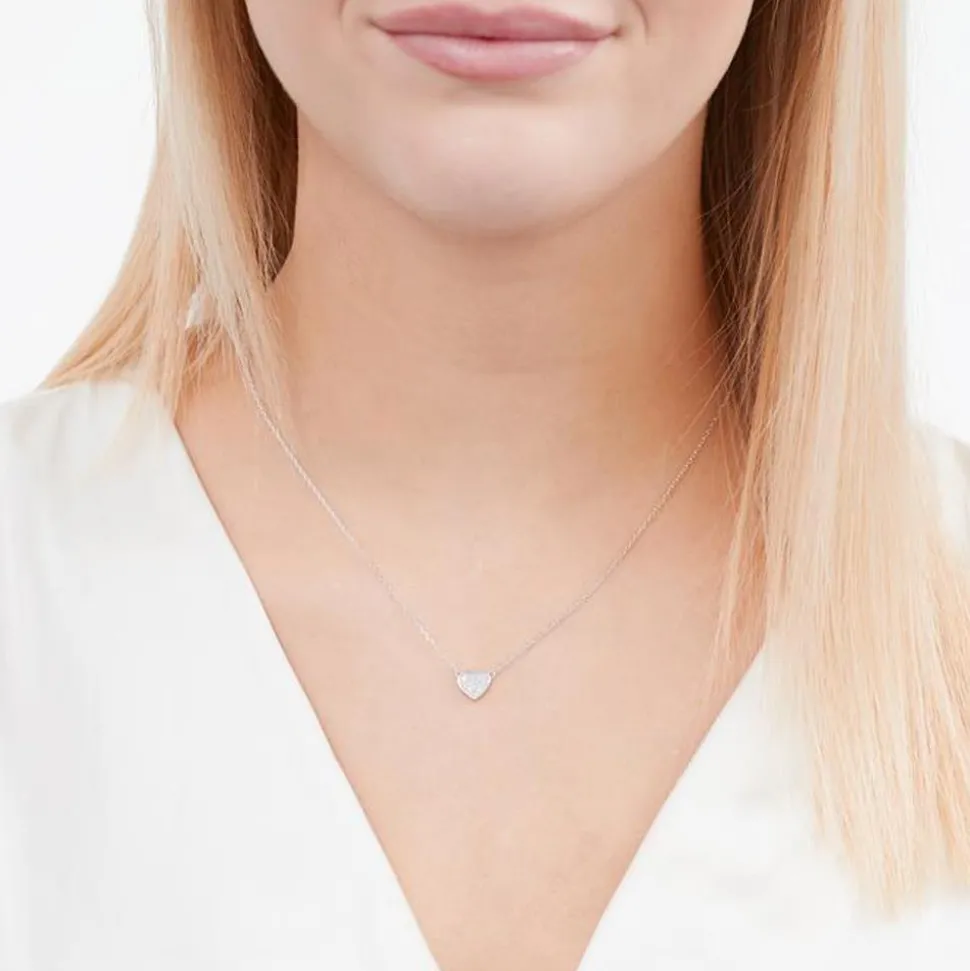 585er Weißgold-Collier Herz 13 Diamanten DN0048