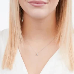 585er Weißgold-Collier Tropfen Diamant DN0051