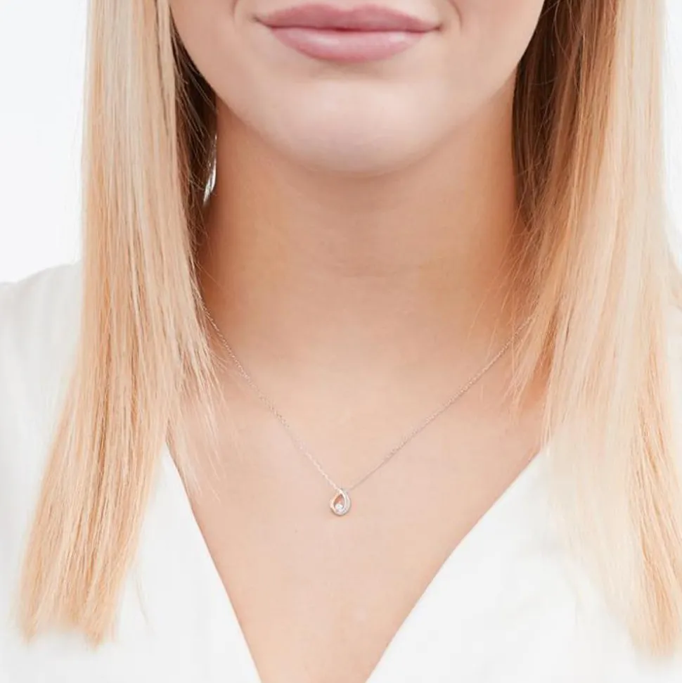 585er Weißgold-Collier Tropfen Diamant DN0051