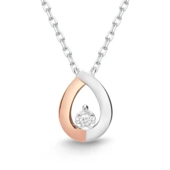 585er Weißgold-Collier Tropfen Diamant DN0051