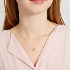 585er Weißgold-Kette Herz 4 Diamanten DP0062SLK