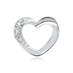 585er Weißgold-Kette Herz 4 Diamanten DP0062SLK