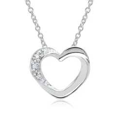 585er Weißgold-Kette Herz 4 Diamanten DP0062SLK