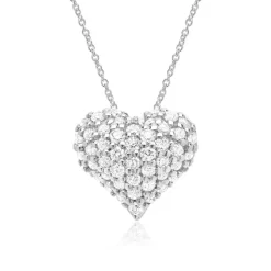 585er Weißgold-Kette Herz 48 Diamanten BDP0011-14KWSLK