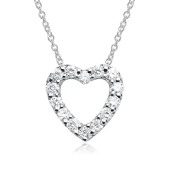 585er Weißgold-Kette Herz 14 Diamanten DP0060SLK