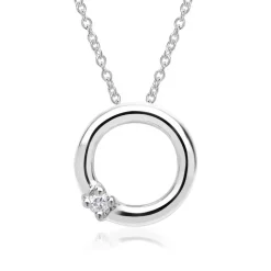 585er Weißgold-Kette Kreis Diamant 0,02 ct. DP0056SLK