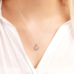 585er Weißgold-Kette Perle 4 Diamanten DP0123SLK