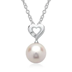 585er Weißgold-Kette Perle Diamant 0,0085 ct. DP0113SLK