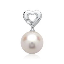 585er Weißgold-Kette Perle Diamant 0,0085 ct. DP0113SLK