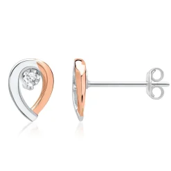 585er Weißgold-Ohrringe 2 Diamanten 0,016 ct. DE0167