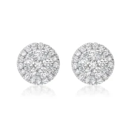 750er Weißgold-Ohrstecker 46 Diamanten 0,16 ct. BDE0002-18KW