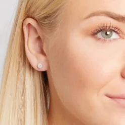 750er Weißgold-Ohrstecker 46 Diamanten 0,16 ct. BDE0002-18KW