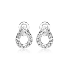 585er Weißgold-Ohrstecker 26 Diamanten 0,1ct. DE0106