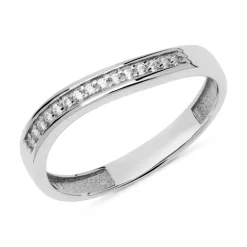333er Weißgoldring mit Zirkoniasteinen GR0177