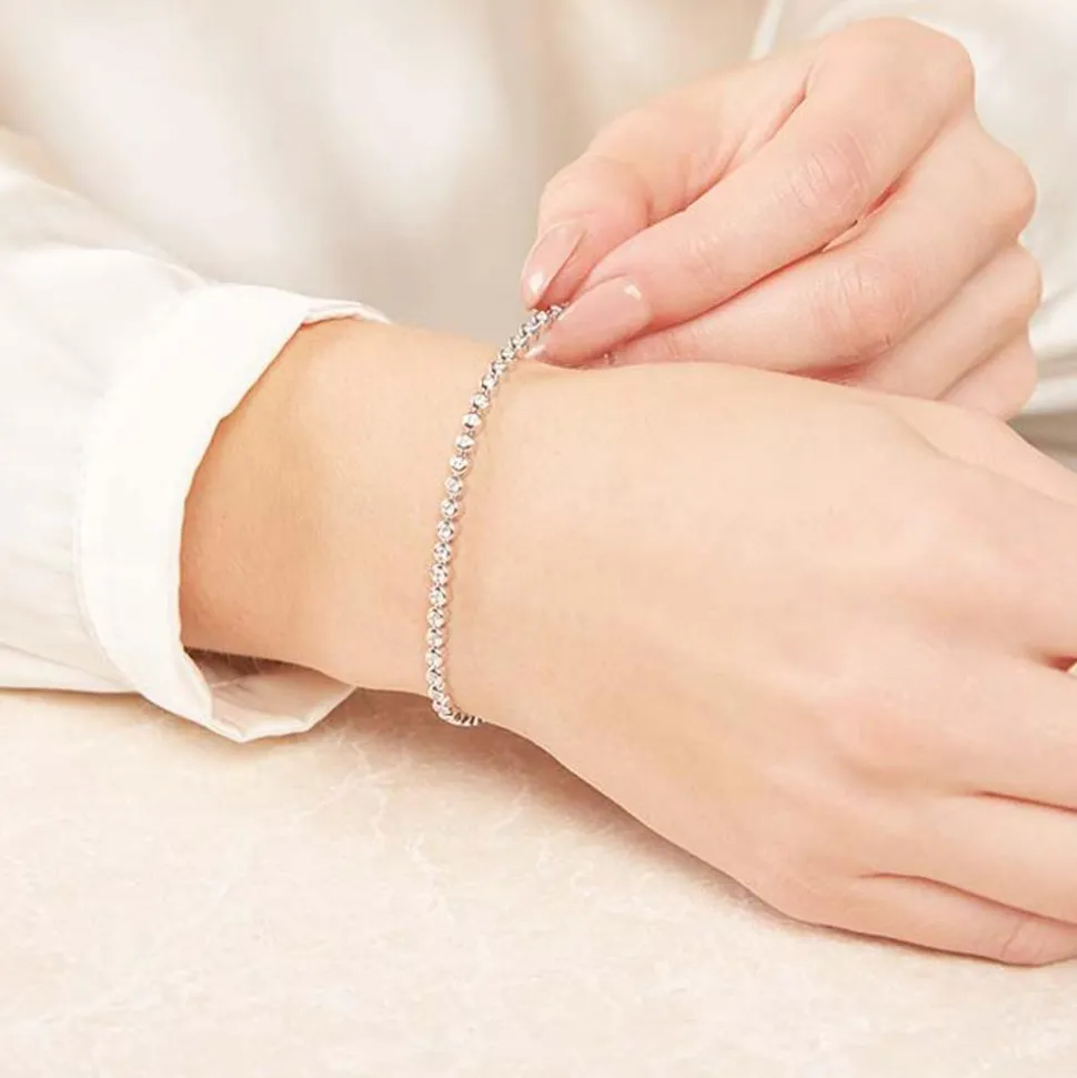 750er Weißgold-Tennisarmband mit 57 Diamanten BDB0005-18KW