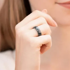 Exklusive schwarze Keramik Eheringe kratzfest KR0008s