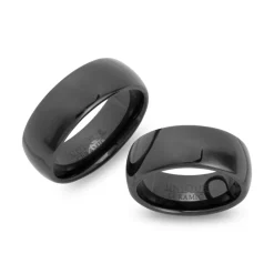 Exklusive schwarze Keramik Eheringe kratzfest KR0004s