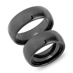 Exklusive schwarze Keramik Eheringe kratzfest KR0004s