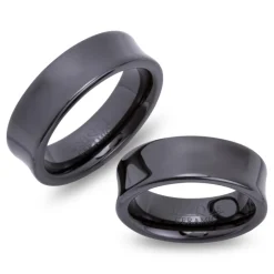 Exklusive schwarze Keramik Eheringe kratzfest KR0003s
