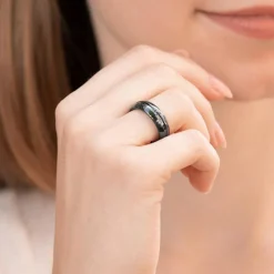 Exklusive schwarze Keramik Eheringe kratzfest KR0006s