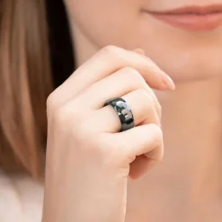 Exklusive schwarze Keramik Eheringe kratzfest KR0007s