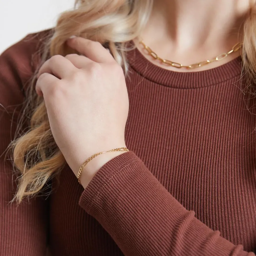 Figaroarmband aus 14-karätigem Gold, 2,8 mm BIN1128-14KGSL