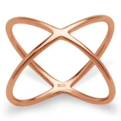 Filigraner X-Ring roségold 925er Silber LSR0011