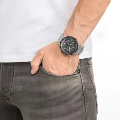 Funkuhr für Herren mit Stoppuhr aus Edelstahl CB5001-57E