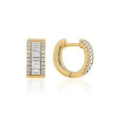 Gelbgold Creolen für Damen mit Lab Grown Diamanten BDE0042LG-GSL