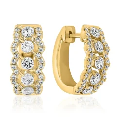 Gelbgold Creolen für Damen mit Lab Grown Brillanten BDE0084LG-GSL