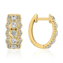 Gelbgold Creolen für Damen mit Lab Grown Brillanten BDE0084LG-GSL