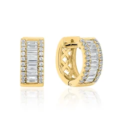 Gelbgold Creolen für Damen mit Diamanten BDE0042-GSL