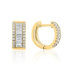 Gelbgold Creolen für Damen mit Diamanten BDE0042-GSL