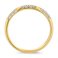 Gelbgold Damenring mit Diamanten, gravierbar BDR0121-GSL