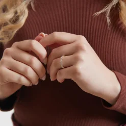 Gelbgold Ewigkeitsring mit lab grown Brillanten BDR0133LG-GSL