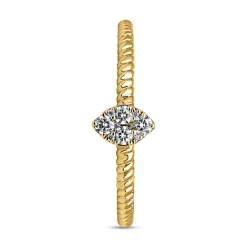 Gelbgold Kordelring mit Diamanten für Damen BDR0095-GSL