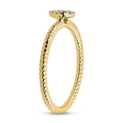 Gelbgold Kordelring mit Diamanten für Damen BDR0095-GSL