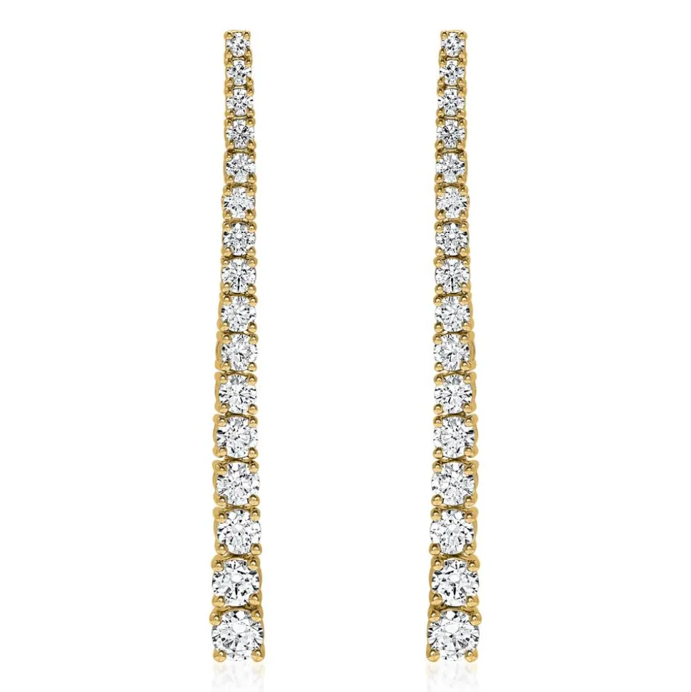 Gelbgold Ohrhänger für Damen mit Diamanten BDE0082-GSL