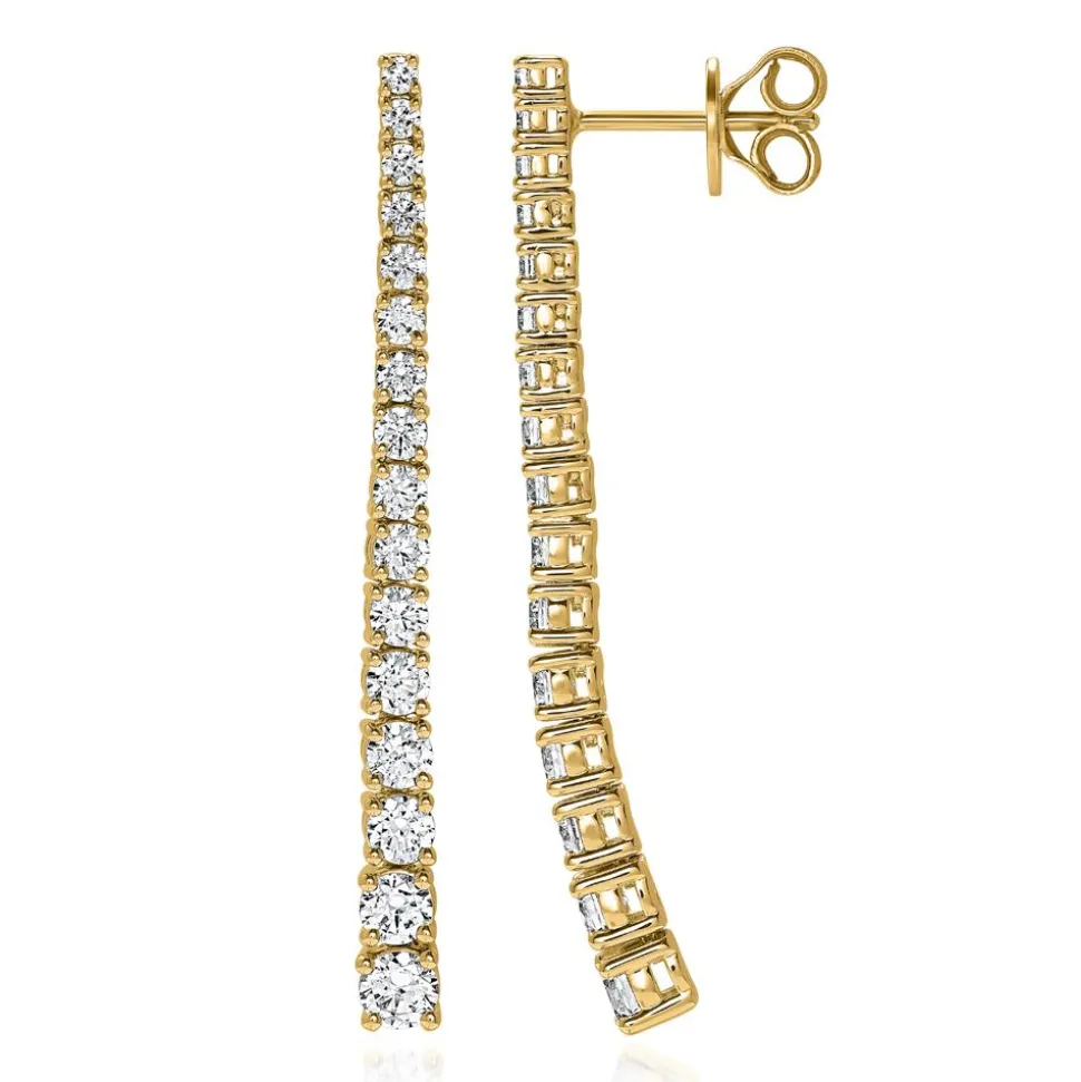 Gelbgold Ohrhänger für Damen mit Diamanten BDE0082-GSL