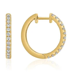 Gelbgold Ohrringe für Damen mit Lab Grown Brillanten BDE0087LG-GSL