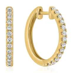 Gelbgold Ohrringe für Damen mit Lab Grown Brillanten BDE0087LG-GSL