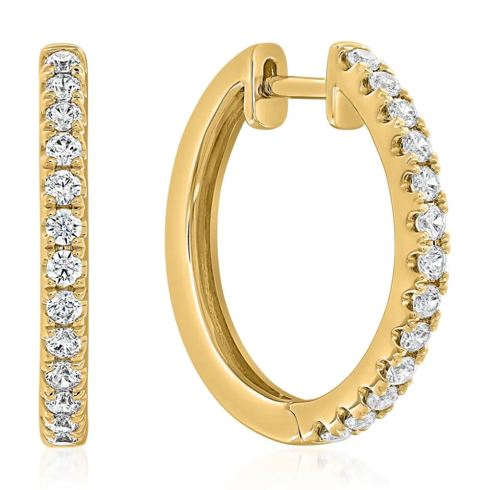 Gelbgold Ohrringe für Damen mit Brillanten BDE0087-GSL