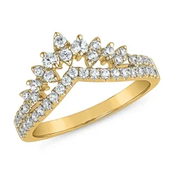 Gelbgoldener Gravurring mit lab grown Diamanten BDR0110LG-GSL