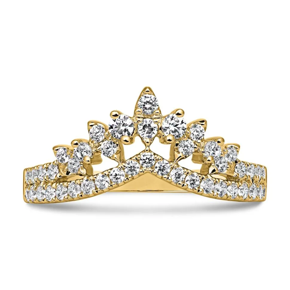 Gelbgoldener Gravurring mit lab grown Diamanten BDR0110LG-GSL