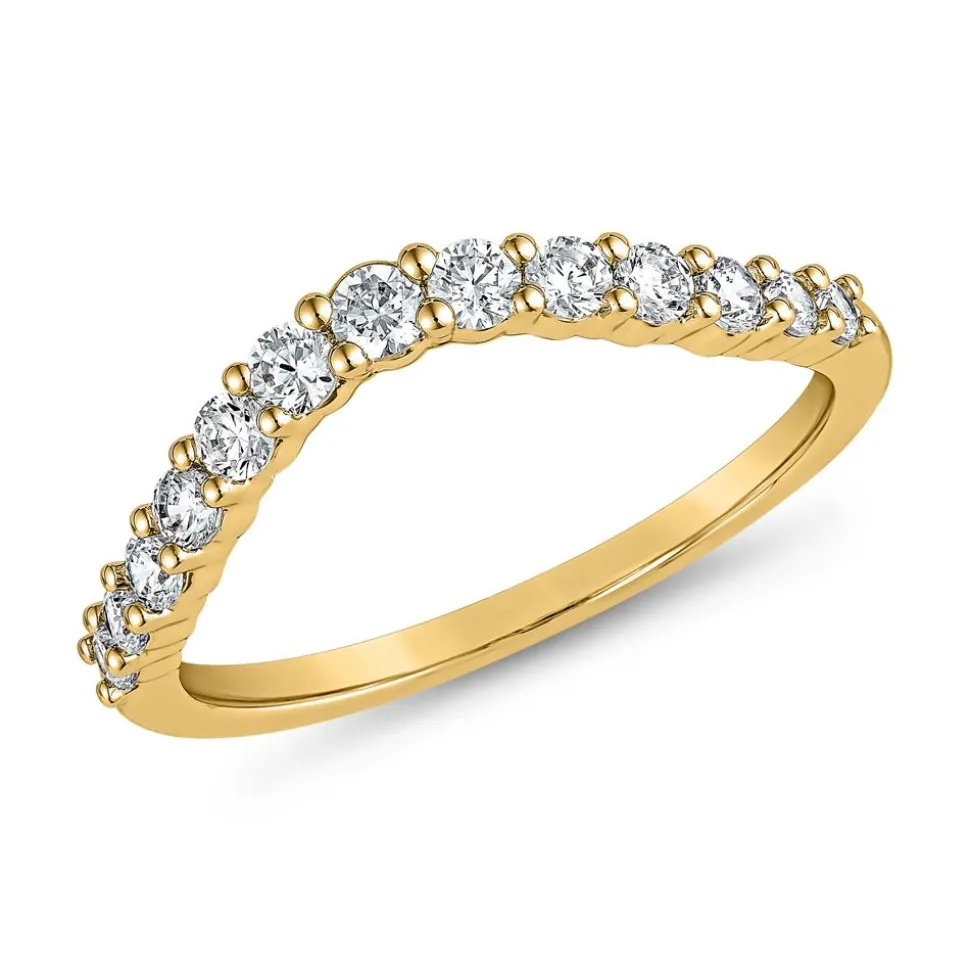 Gelbgoldener Ring mit lab grown Brillanten, gravierbar BDR0112LG-GSL