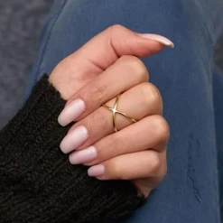 Gelbvergoldeter X-Ring 925er Silber LSR0010